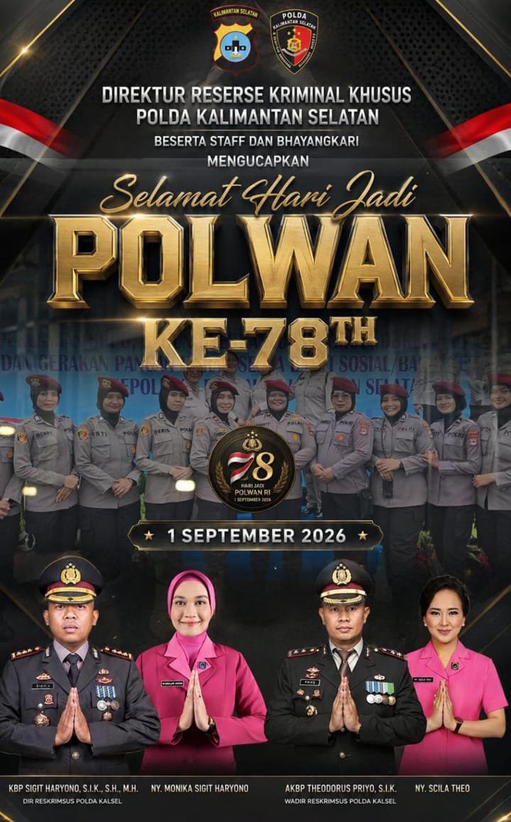 Keluarga Besar Ditreskrimsus Polda Kalsel Sampaikan Apresiasi pada HUT ke-78 Polwan