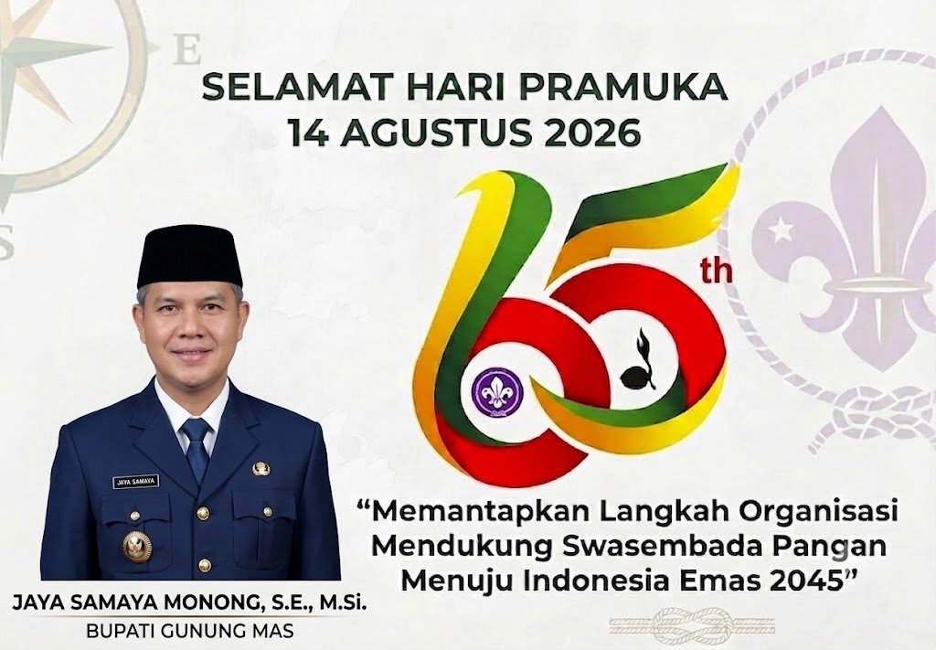 Hari Pramuka ke-65, Bupati Gunung Mas Tekankan Pentingnya Karakter dan Pengabdian