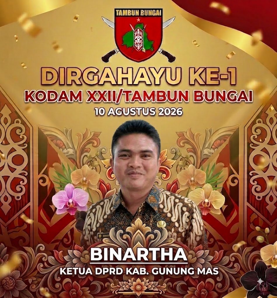 Mengawal Kedaulatan di Tanah Kalimantan: Ketua DPRD Gumas Apresiasi HUT ke-1 Kodam Tambun Bungai