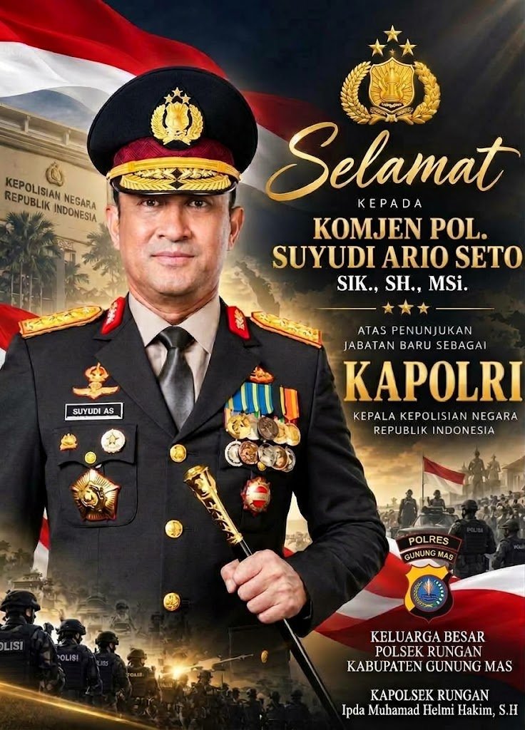 Kapolsek Rungan dan Jajaran Ucapkan Selamat atas Dilantiknya Komjen Pol Suyudi Ario Seto sebagai Kapolri