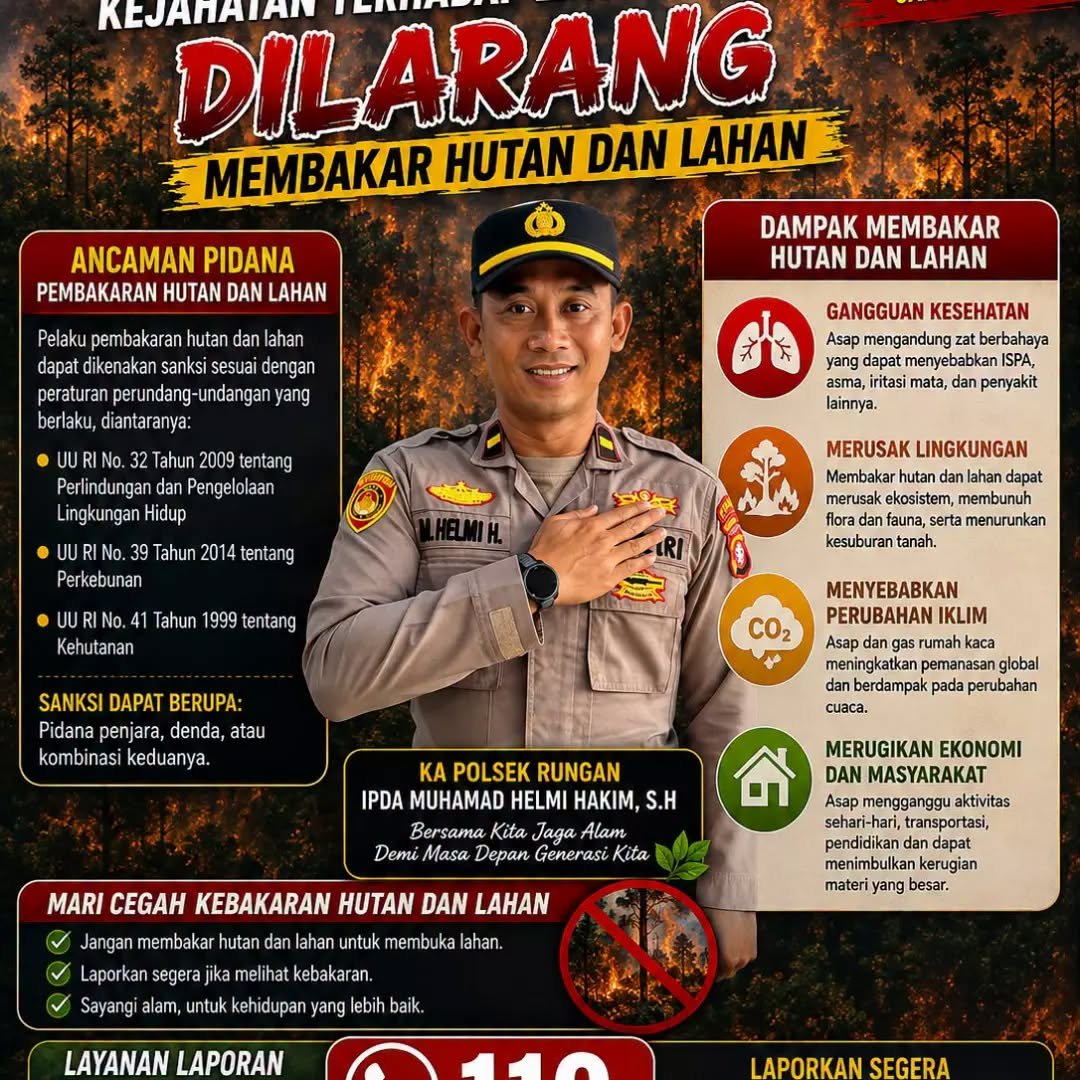 Polsek Rungan Tingkatkan Patroli Dan Sosialisasi Efek Karhutla Secara Humanis Untuk Masyarakat Rungan