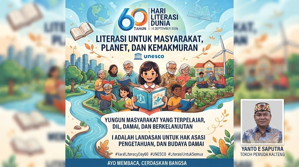 Upgrade Terus SDM Pemuda-Pemudi Kalteng : Yanto E Saputra, Tokoh Pemuda Kalteng,Serukan Pentingnya Literasi di Peringatan Hari Literasi Dunia ke-60