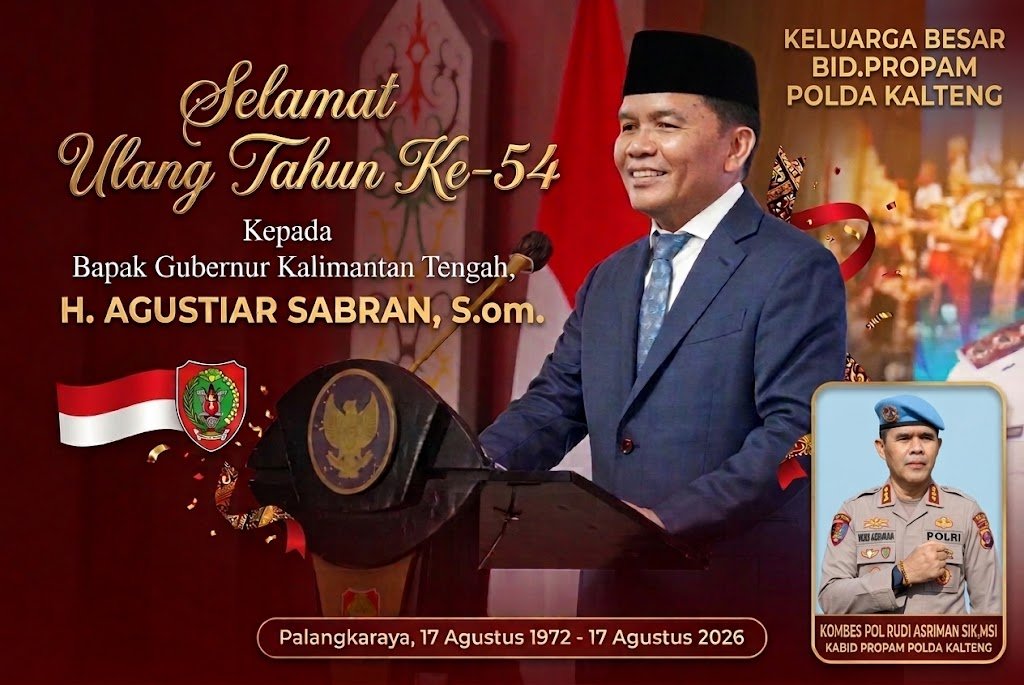 Bid Propam Polda Kalteng Ucapkan Selamat Ulang Tahun ke-54 untuk Gubernur Kalimantan Tengah, H. Agustiar Sabran