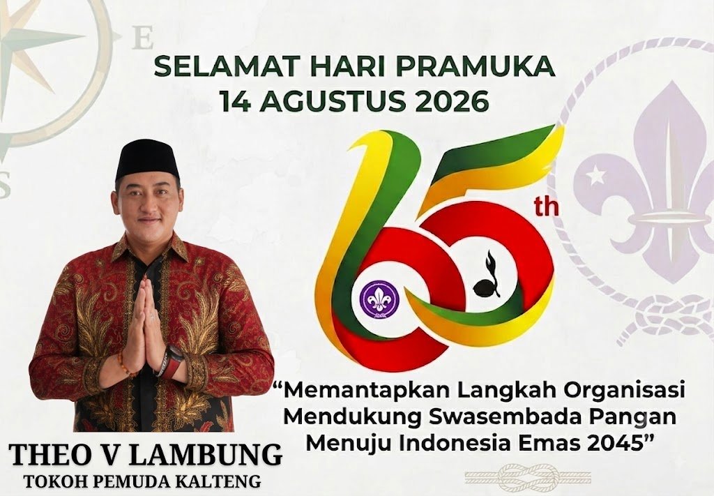 Peringati Hari Pramuka 2026, Tokoh Pemuda Kalteng Theo V. Lambung Dorong Peran Aktif Pramuka Sukseskan Swasembada Pangan