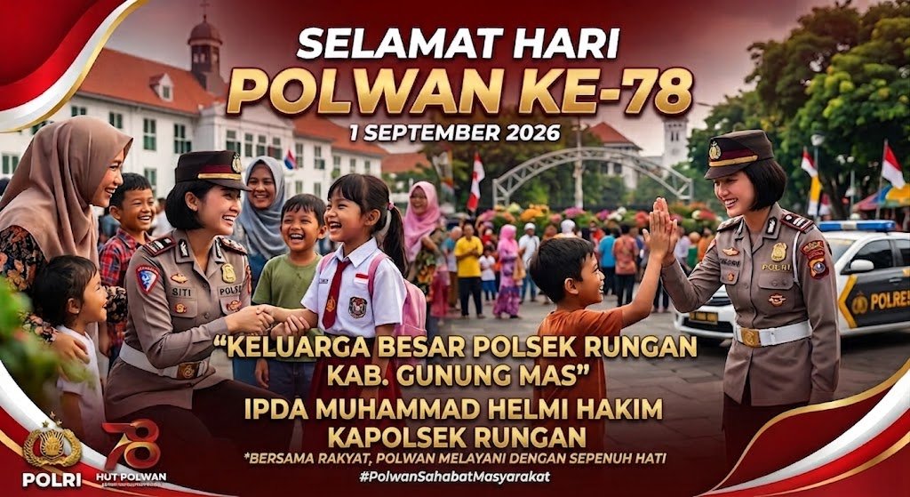 Keluarga Besar Polsek Rungan Sampaikan Ucapan Hari Jadi Polwan ke-78: Perkuat Pengabdian dan Edukasi Hukum bagi Masyarakat Kalteng