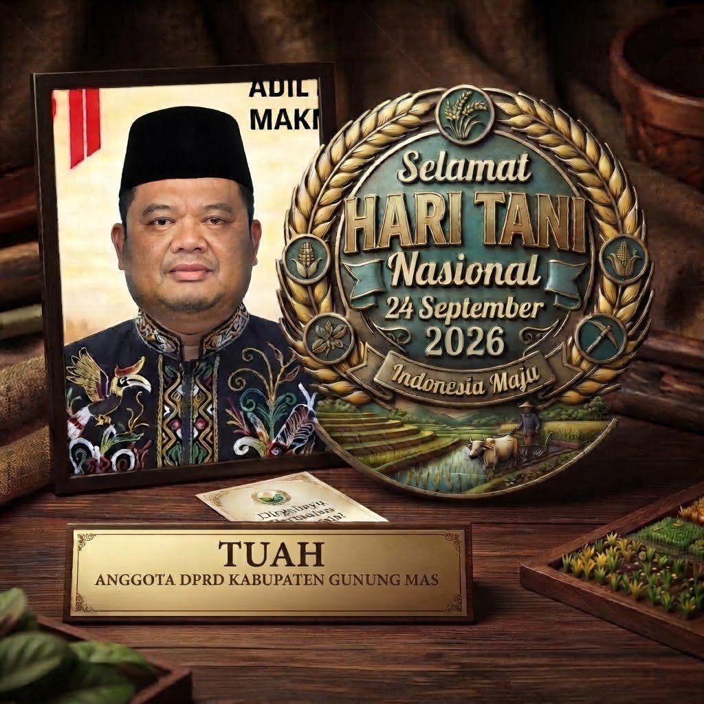 Hari Tani Nasional 2026: Anggota DPRD Gunung Mas, Tuah, Tegaskan Komitmen Dukung Petani dan Swasembada Pangan